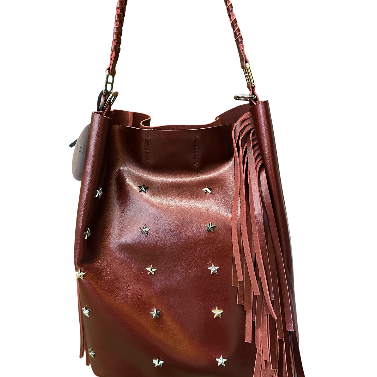 Tote con flecos y estrellas
