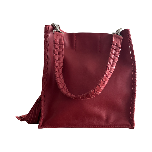 Bolsa Tote Mini de piel auténtica, color plateada