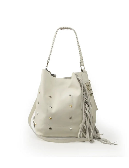 Tote con flecos y estrellas
