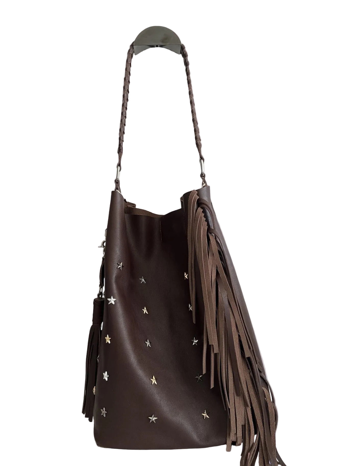 Tote con Flecos y Estrellas de Piel Hecha a Mano | UTHENTIC
