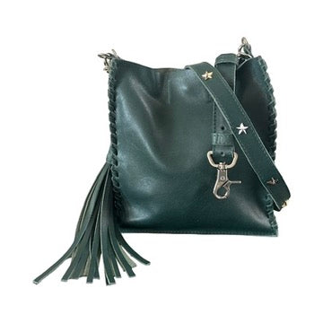 Bolsa Tote Mini de piel auténtica, color verde
