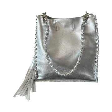 Bolsa Tote Mini de piel auténtica, color negro
